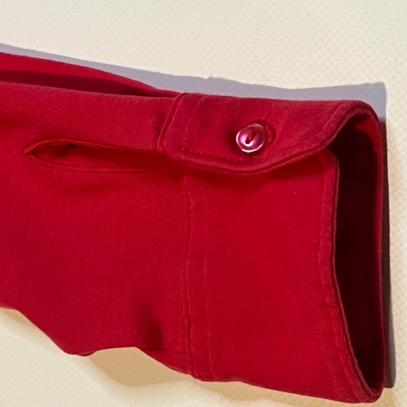 L.L. Bean Women's Vintage Cotton Collared Long Sleeve Shirt Red Button-Up Size L - Picture 3 of 8